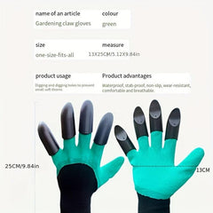 Garden Gloves With Claws - Dig, Plant, Weed, Protect Fingers