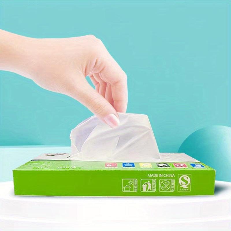 100pcs Box Disposable Gloves Powder Latex Clear Vinyl TPE Gloves
