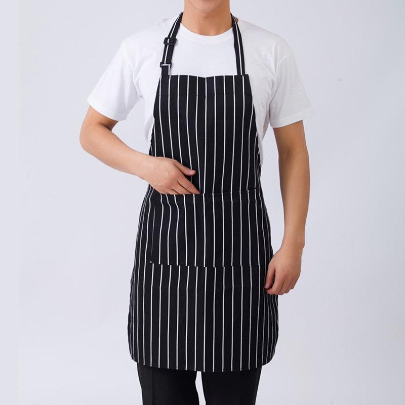 Adjustable Half Adult Apron Striped Chef Apron Outdoor Camping BBQ Apron