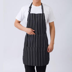 Adjustable Half Adult Apron Striped Chef Apron Outdoor Camping BBQ Apron