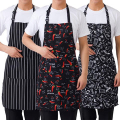 Adjustable Half Adult Apron Striped Chef Apron Outdoor Camping BBQ Apron