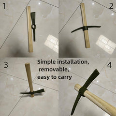 Small Pickaxe Hoe Wooden Handle Garden Digging Weeding Transplanting