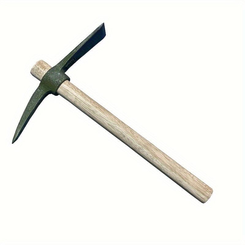 Small Pickaxe Hoe Wooden Handle Garden Digging Weeding Transplanting