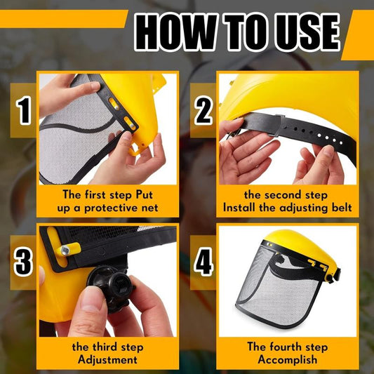 Forestry Helmet Mask Adjustable Mesh Sunshade Protection Chainsaw Hat