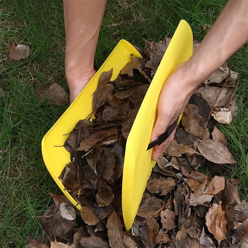 2pcs Yellow Large Leaf Scoops Plastic Grass Hand Rakes Leaf Collector