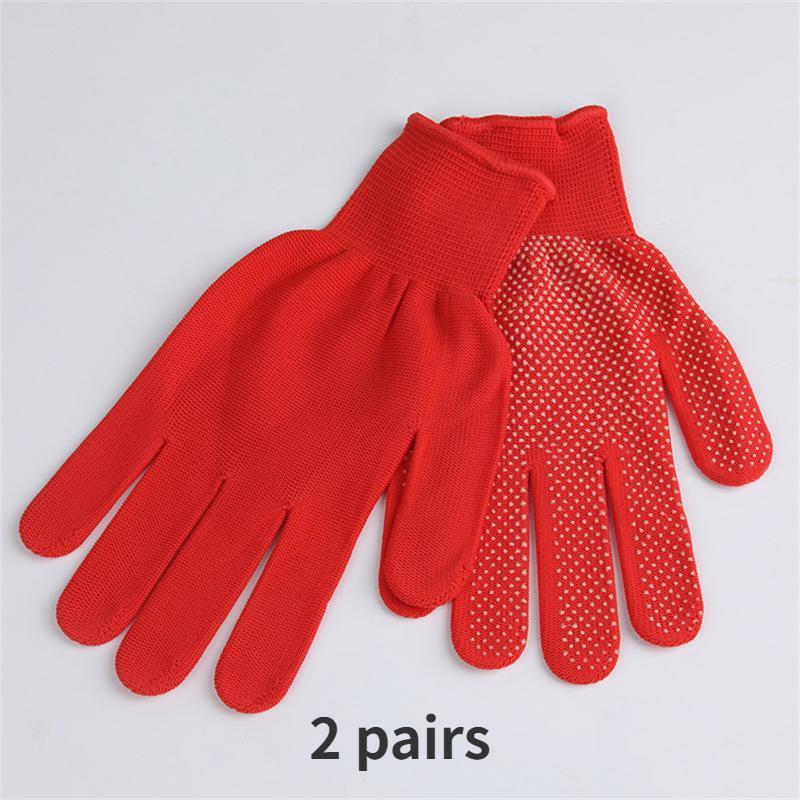 2 Pairs Full Finger Gloves Work Gloves Reusable Anti Slip Thickening