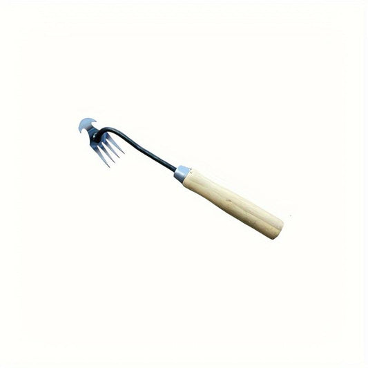 Steel Weeder Hand Tool with 4 Teeth for Yard and Garden
