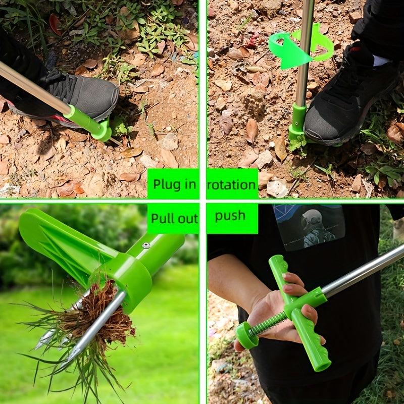 Plant Root Remover Weed Pulling Tool with Stainless Steel Claws for Gardening
