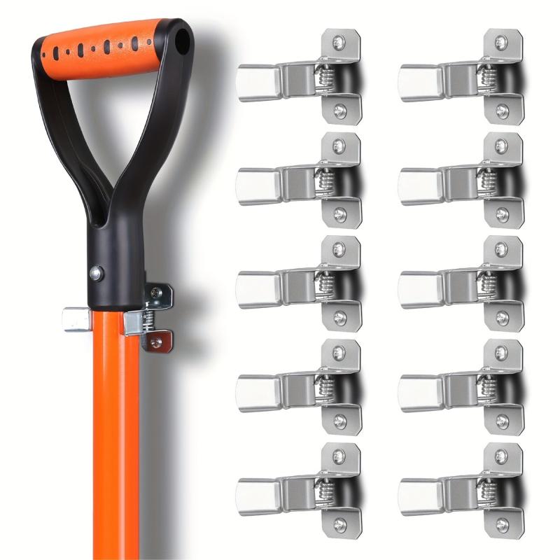 10pcs Bulldog Clamp Shovel Holder Wall Mount Outdoor Organizer