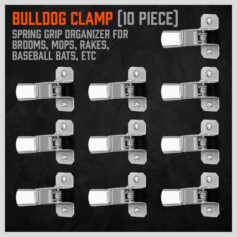 10pcs Bulldog Clamp Shovel Holder Wall Mount Outdoor Organizer