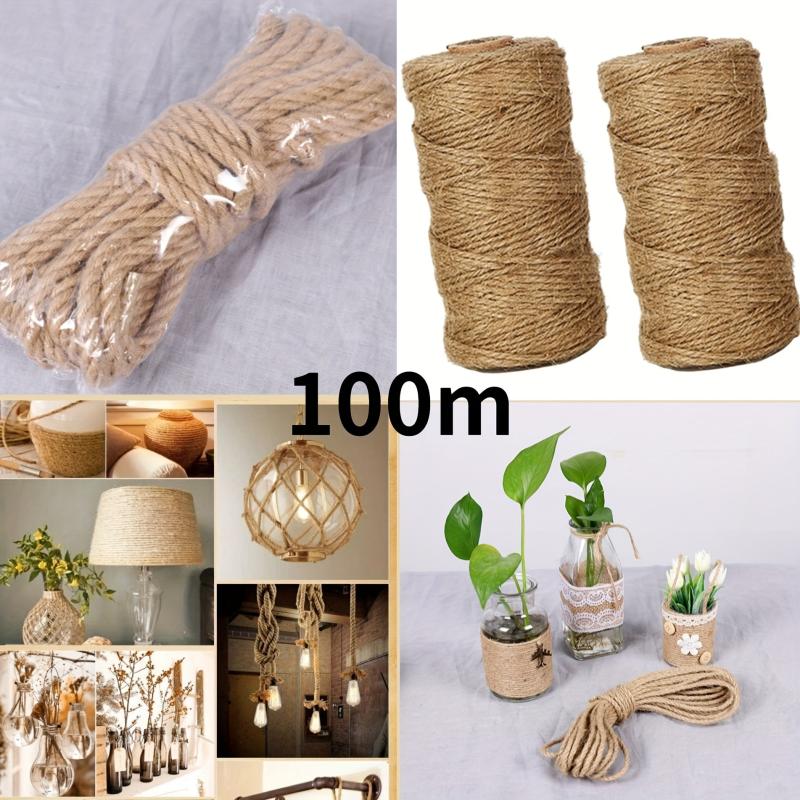 100m Linen Cords Burlap Twine Rope String DIY Craft Decoration