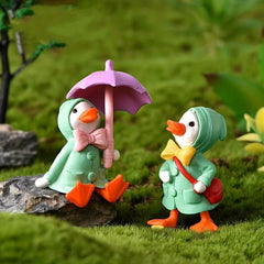 4pcs Raincoat Duckling Micro landscape DIY Gardening Ornaments