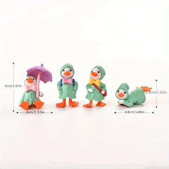 4pcs Raincoat Duckling Micro landscape DIY Gardening Ornaments