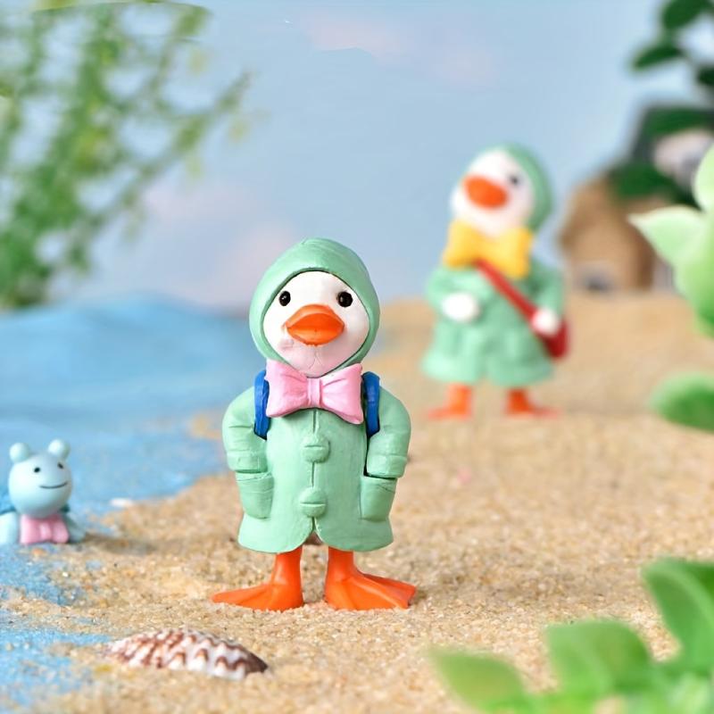 4pcs Raincoat Duckling Micro landscape DIY Gardening Ornaments