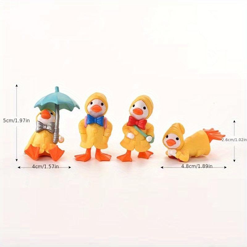 4pcs Raincoat Duckling Micro landscape DIY Gardening Ornaments