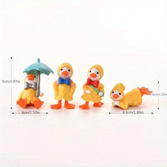4pcs Raincoat Duckling Micro landscape DIY Gardening Ornaments