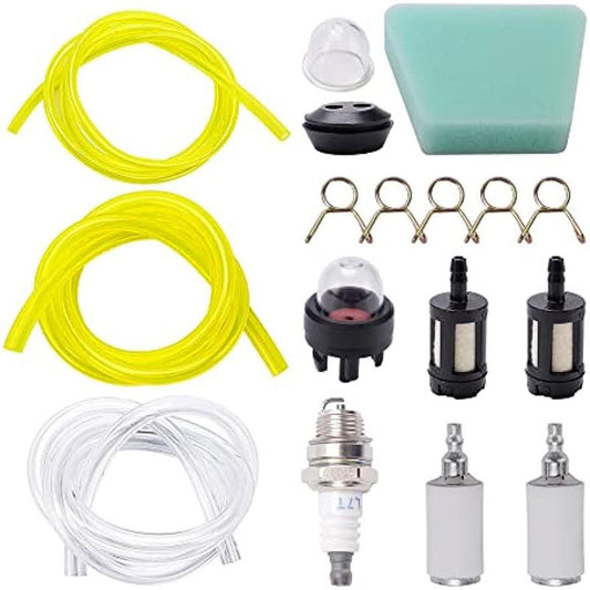 17pcs Fuel Pipes Set for Chainsaw Primer Bulb Gasket Pipe Candle Brusher