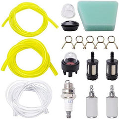 17pcs Fuel Pipes Set for Chainsaw Primer Bulb Gasket Pipe Candle Brusher