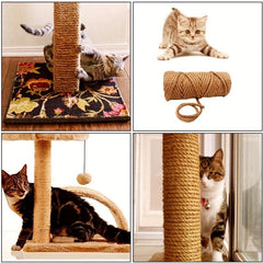 66ft 4-Layer Natural Hemp Rope for Gardening & Cat Toys DIY