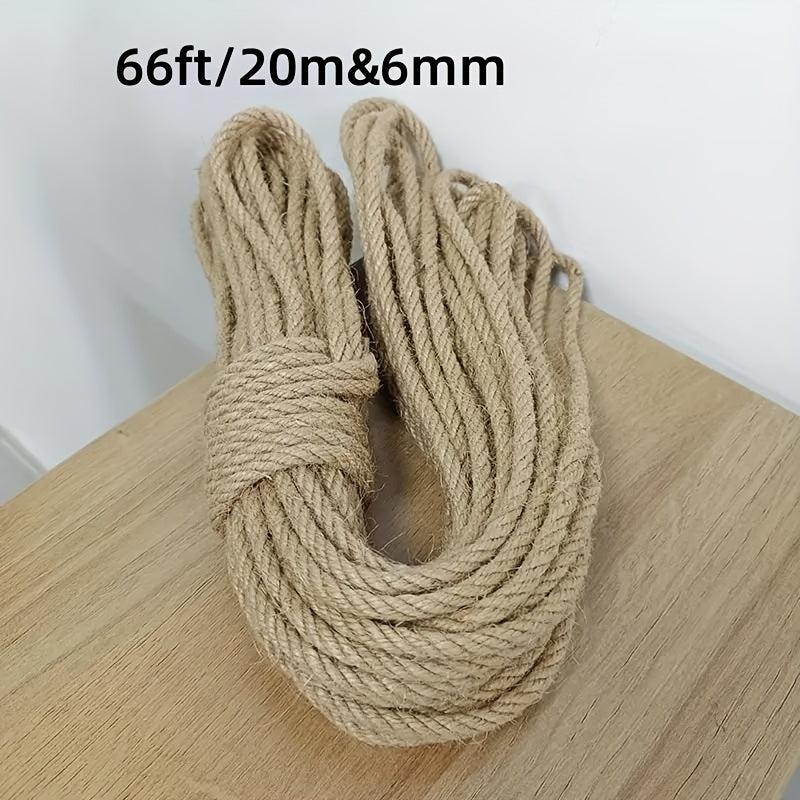 66ft 4-Layer Natural Hemp Rope for Gardening & Cat Toys DIY