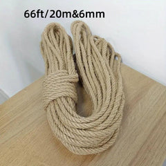 66ft 4-Layer Natural Hemp Rope for Gardening & Cat Toys DIY