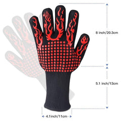 1pc BBQ Gloves High Temp Resistance 500-800 Degrees Fireproof Cooking Gloves