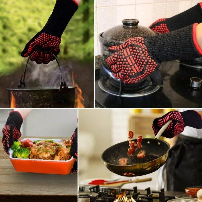 1pc BBQ Gloves High Temp Resistance 500-800 Degrees Fireproof Cooking Gloves