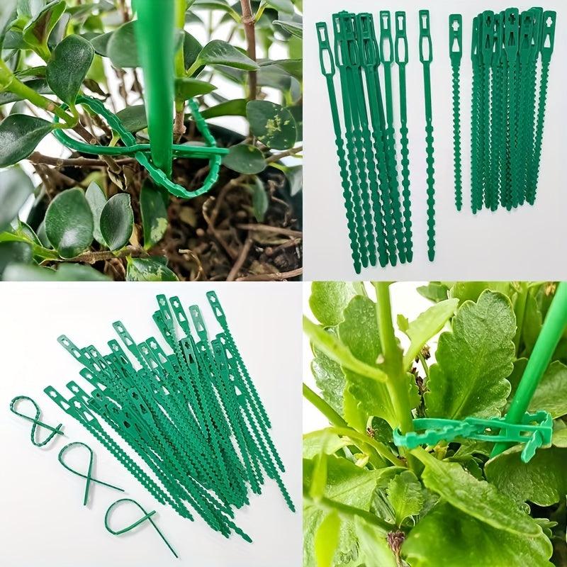 50pcs Flexible Plastic Garden Plant Twist Ties - Secure Vine Garde