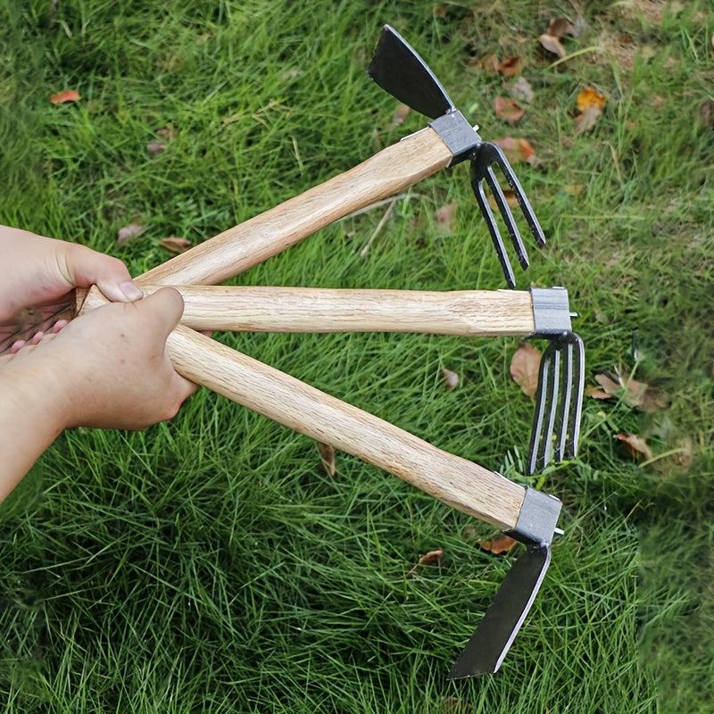 Manganese Steel Gardening Small Hoe Wooden Handle Garden Tools Set