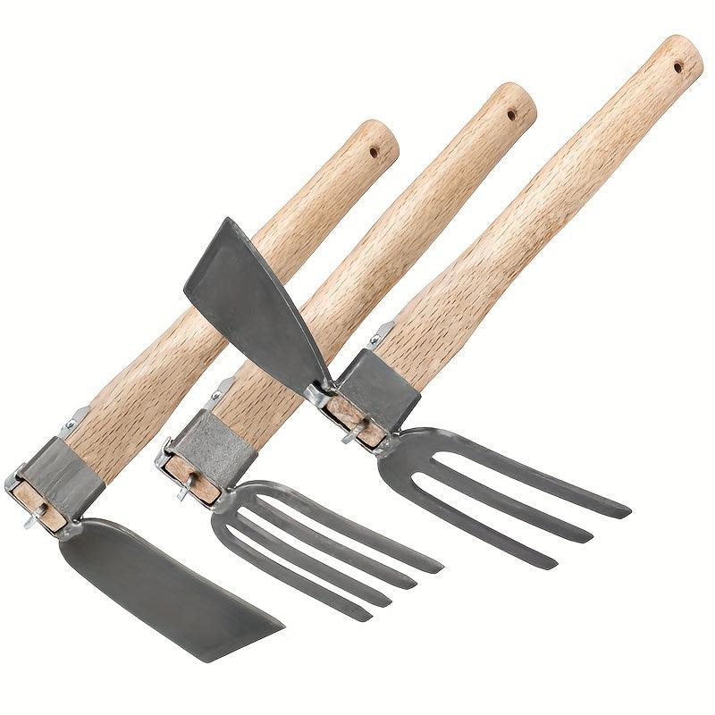 Manganese Steel Gardening Small Hoe Wooden Handle Garden Tools Set
