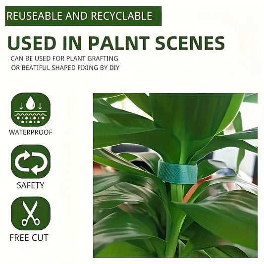 3 Rolls Green Nylon Plant Ties Self-adhesive Garden Tape