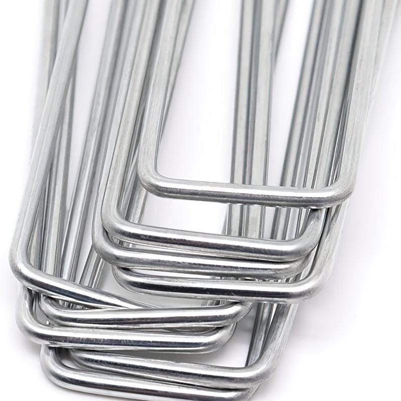 50pcs Galvanized Garden Stakes for Weed Fabric Landscape & Camping Tents