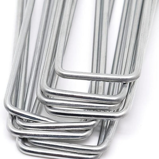 50pcs Galvanized Garden Stakes for Weed Fabric Landscape & Camping Tents