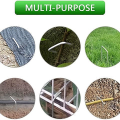 50pcs Galvanized Garden Stakes for Weed Fabric Landscape & Camping Tents