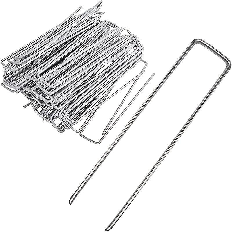 50pcs Galvanized Garden Stakes for Weed Fabric Landscape & Camping Tents
