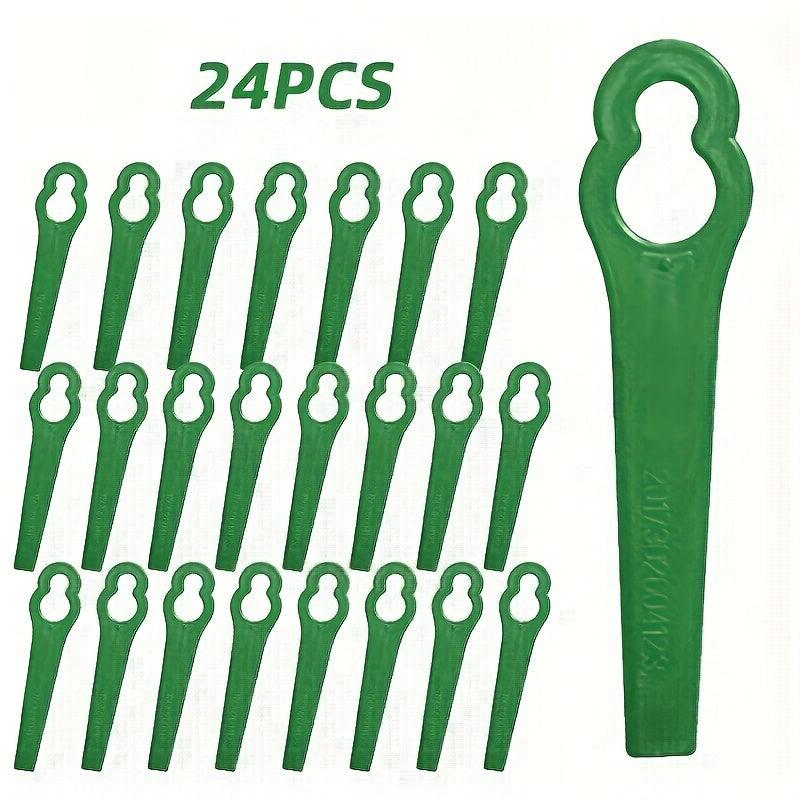 24pcs Plastic Trimming Blade Replacement for Lawn Mower Nylon Blade
