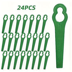 24pcs Plastic Trimming Blade Replacement for Lawn Mower Nylon Blade