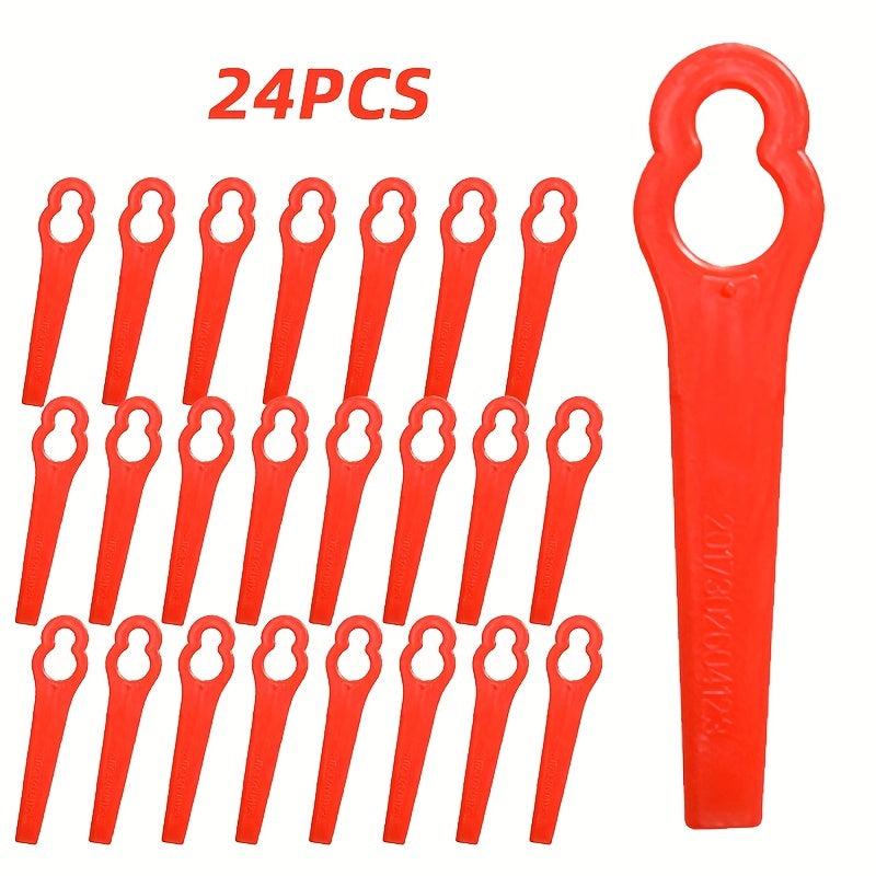 24pcs Plastic Trimming Blade Replacement for Lawn Mower Nylon Blade