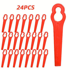 24pcs Plastic Trimming Blade Replacement for Lawn Mower Nylon Blade