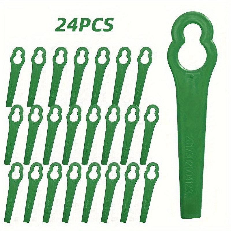 24pcs Plastic Trimming Blade Replacement for Lawn Mower Nylon Blade