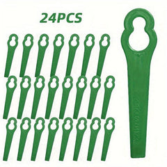 24pcs Plastic Trimming Blade Replacement for Lawn Mower Nylon Blade