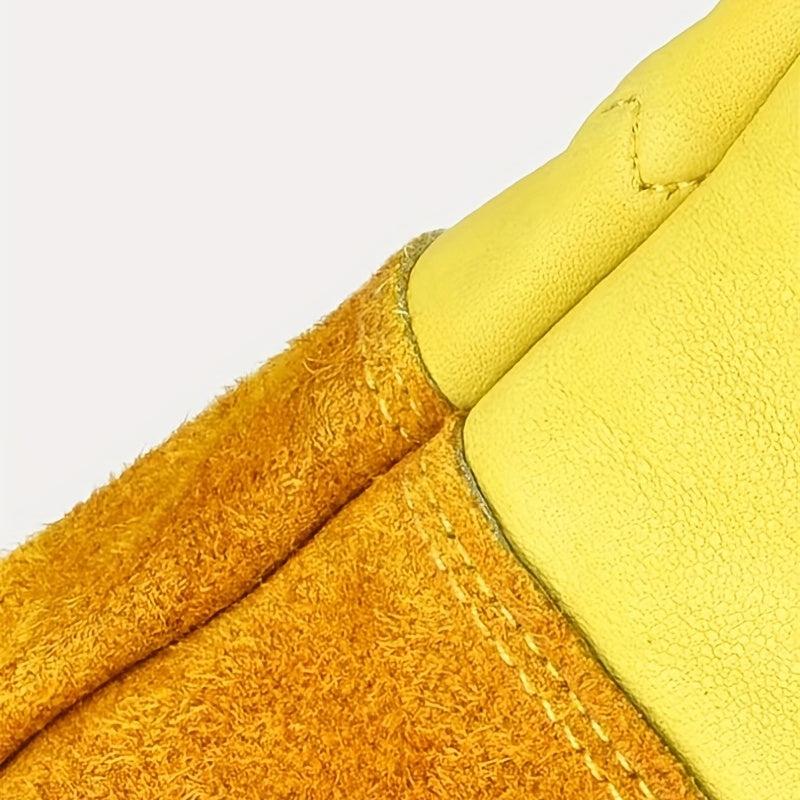 Breathable Leather Gauntlet Pruning Gloves With Long Sleeve