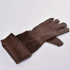 Breathable Leather Gauntlet Pruning Gloves With Long Sleeve