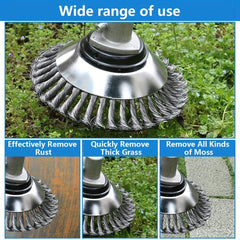 Lawn Trimmer Head Steel Wire Wheel Brush Replacement Part