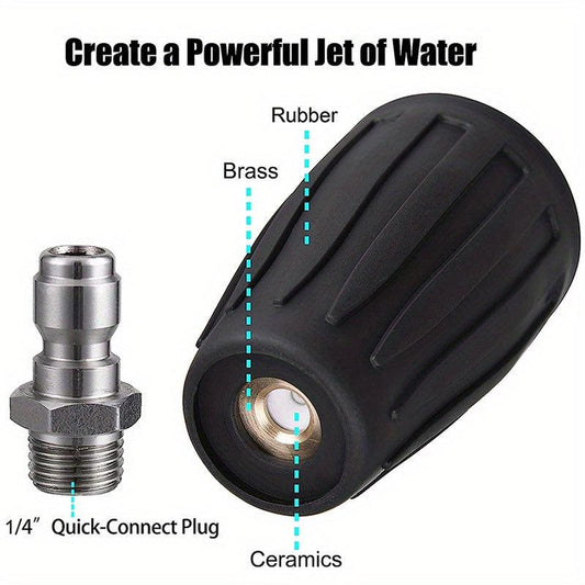 High Pressure Washer Rotating Turbo Nozzle 5 Nozzle Heads 3000PSI Max