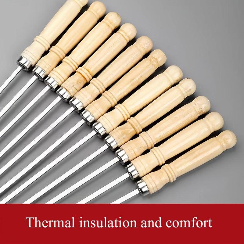 10pcs BBQ Skewers With Wooden Handles