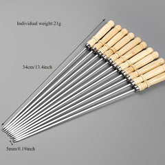 10pcs BBQ Skewers With Wooden Handles