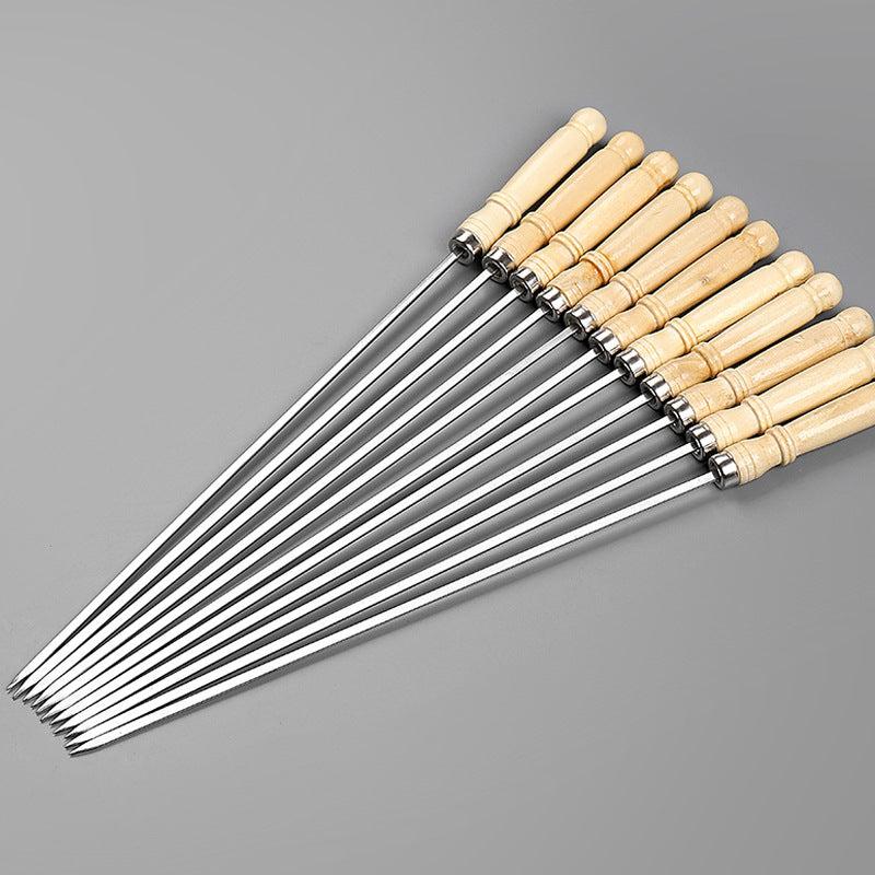 10pcs BBQ Skewers With Wooden Handles
