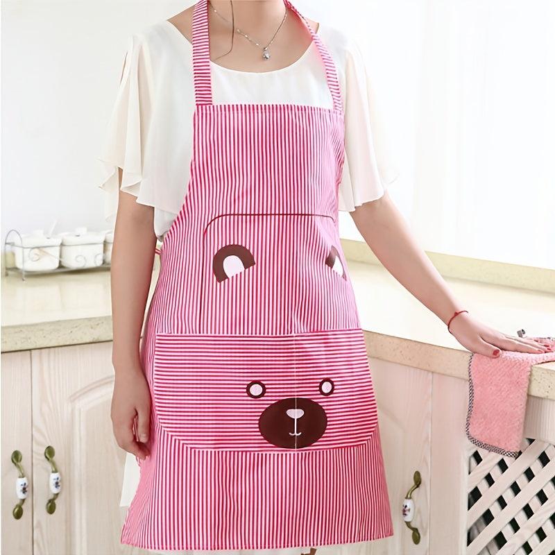 Striped Printed Apron Stain Resistant - Ideal for Gardening & Cooking