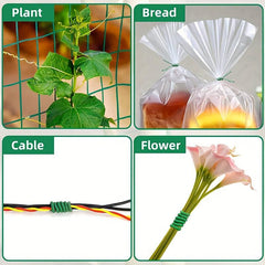 Green Flexible Wire Tie for Supporting Garden Plants